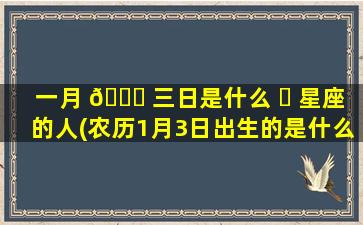 一月 🐞 三日是什么 ☘ 星座的人(农历1月3日出生的是什么星座)